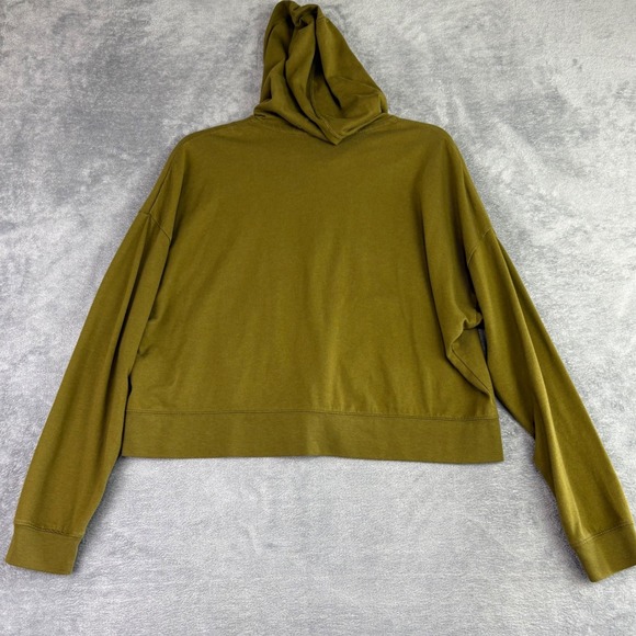 Nike Women's M Full Zip Hoodie Olive Green Sweatshirt Athleisure Comfy Cropped - Picture 1 of 9